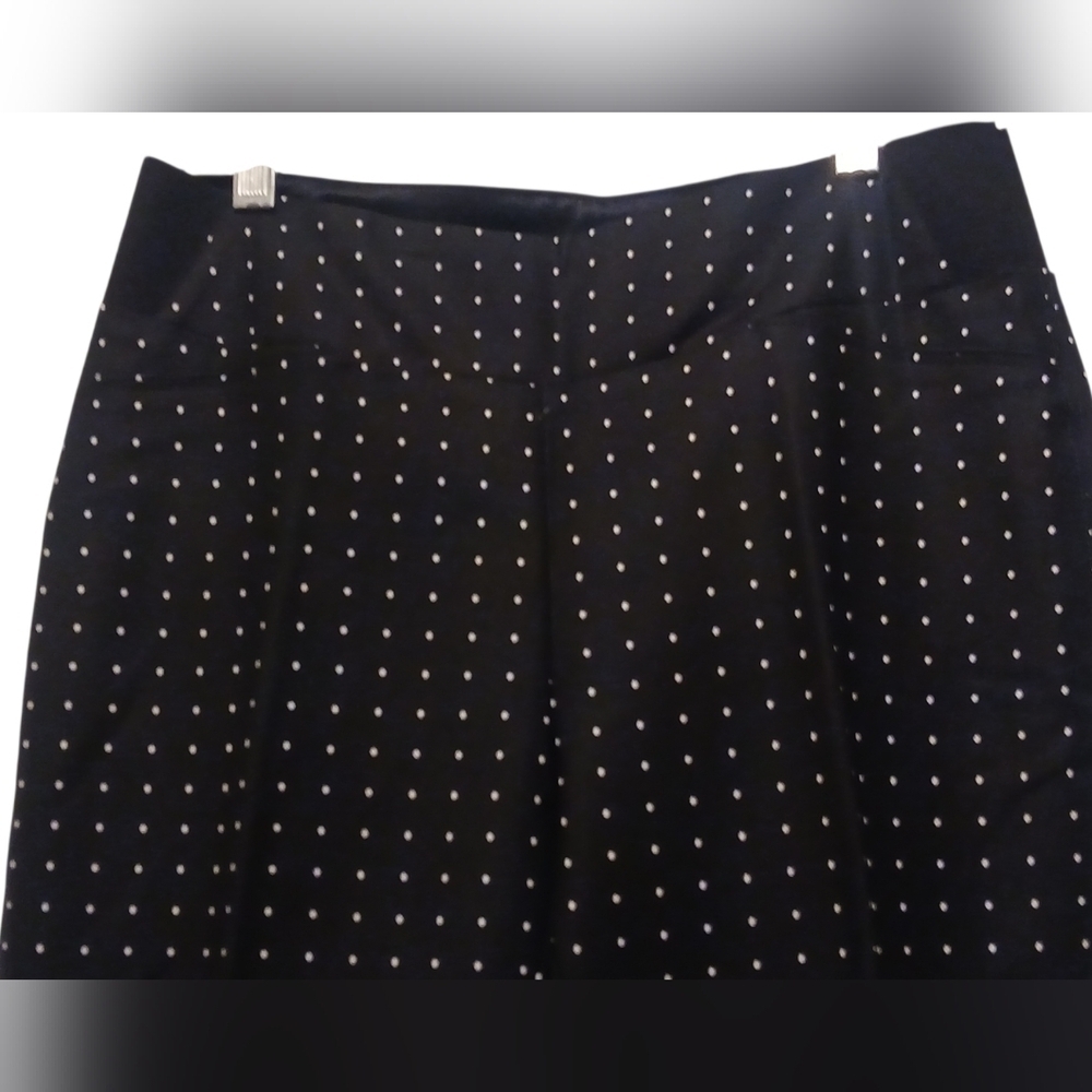 Investments - NWOT Black Ankle Pants W/ Ivory Diamonds, Side Elastic Waist, 4P, - Picture 6 of 10